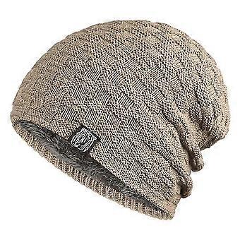 1 pcs Men's winter universal winter bean knitted cap(black)
