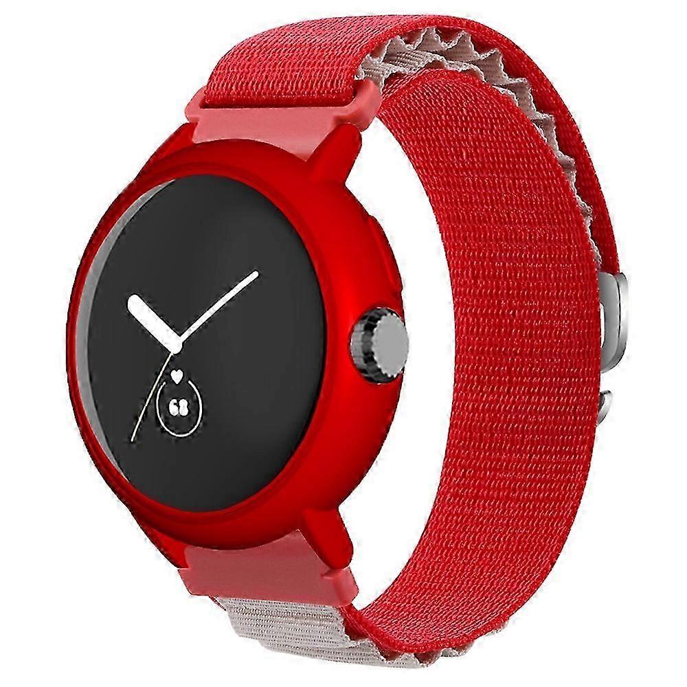 For Google Pixel Watch/Pixel Watch 2 Watch Band Nylon Loop Wrist Strap with Watch Case