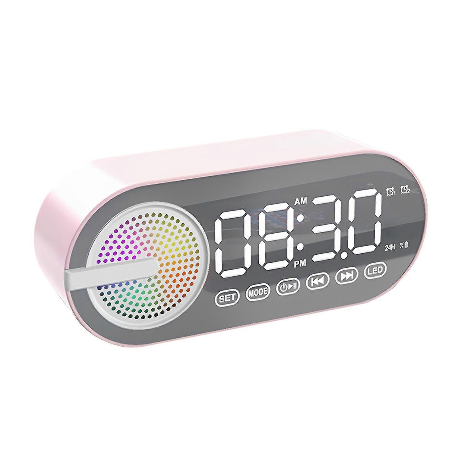 Wireless Bluetooth-compatible Speaker Small Alarm Clock Energy-Saving Mode LED Display Cordless