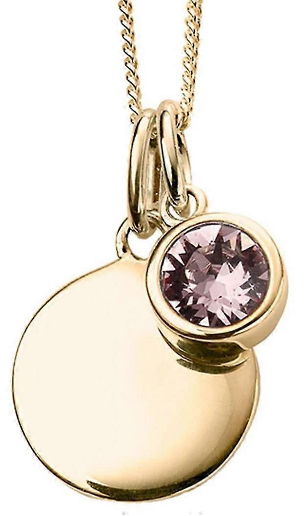 Beginnings June Crystal Birthstone Pendant - Gold/Pink