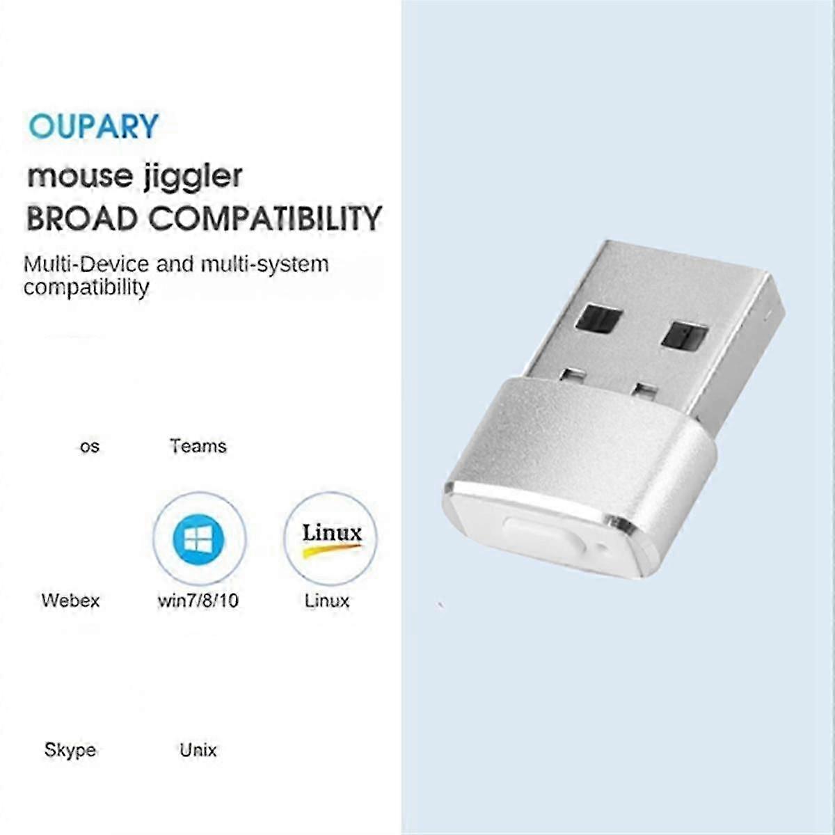 Mouse Jiggler Usb Mouse Mover Supports Multi-track Virtual Mouse Movement To Prevent Entering Sleep, Plug-and-play