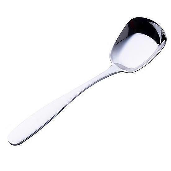 Portable Thicken Stainless Steel Flat Suqare Head Soup Spoon Kitchen Tableware