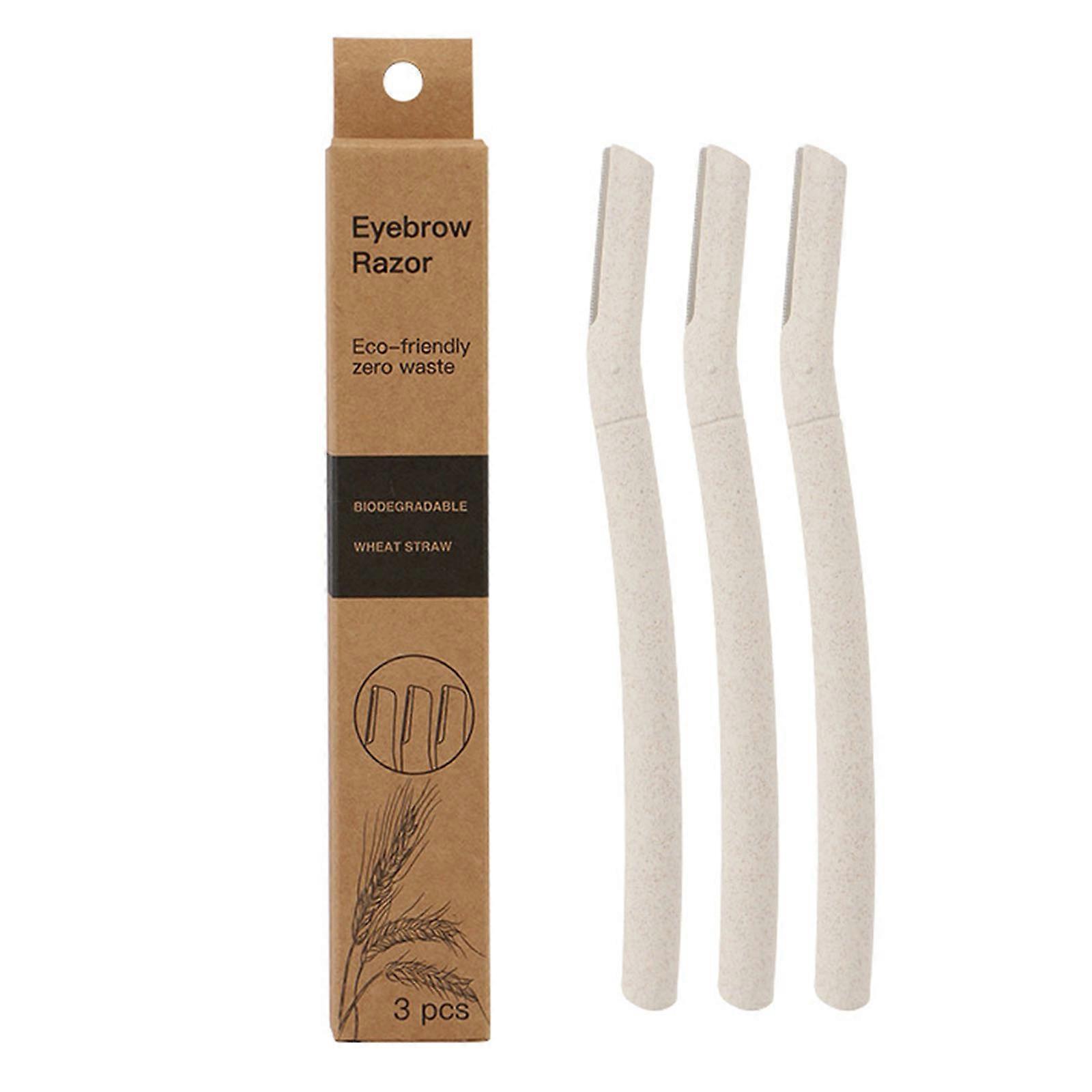 Natural Wheat Straw Eyebrow Razor - 3PCS Biodegradable