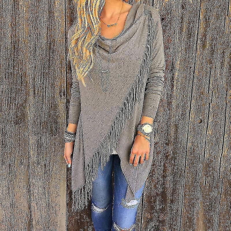 Frauen Quaste Strickjacke Schal Strickpullover Poncho Mantel Wrap Top F