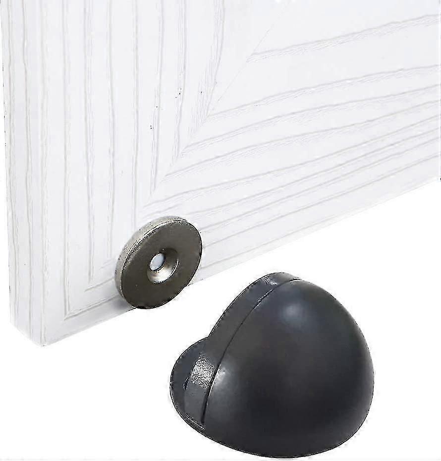 2 قطعة سدادة الباب المغناطيسي مع المصد المطاطي ، نحى توقف الباب المعدني