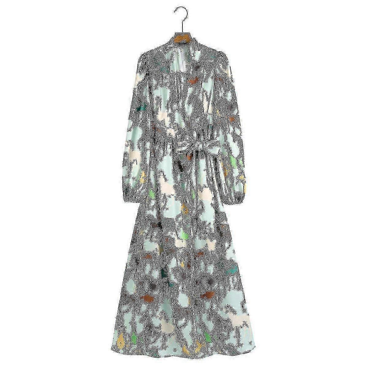 Häst Print Långärmad Klänning för Kvinnor