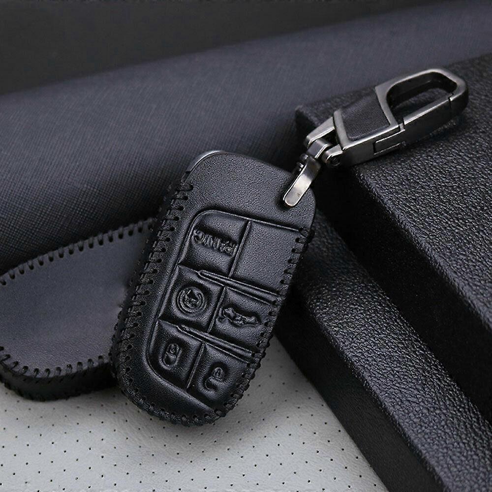 Remote Key Fob Cover Ring Chain Case For Jeep Grand Cherokee Chrysler Dodge Fiat