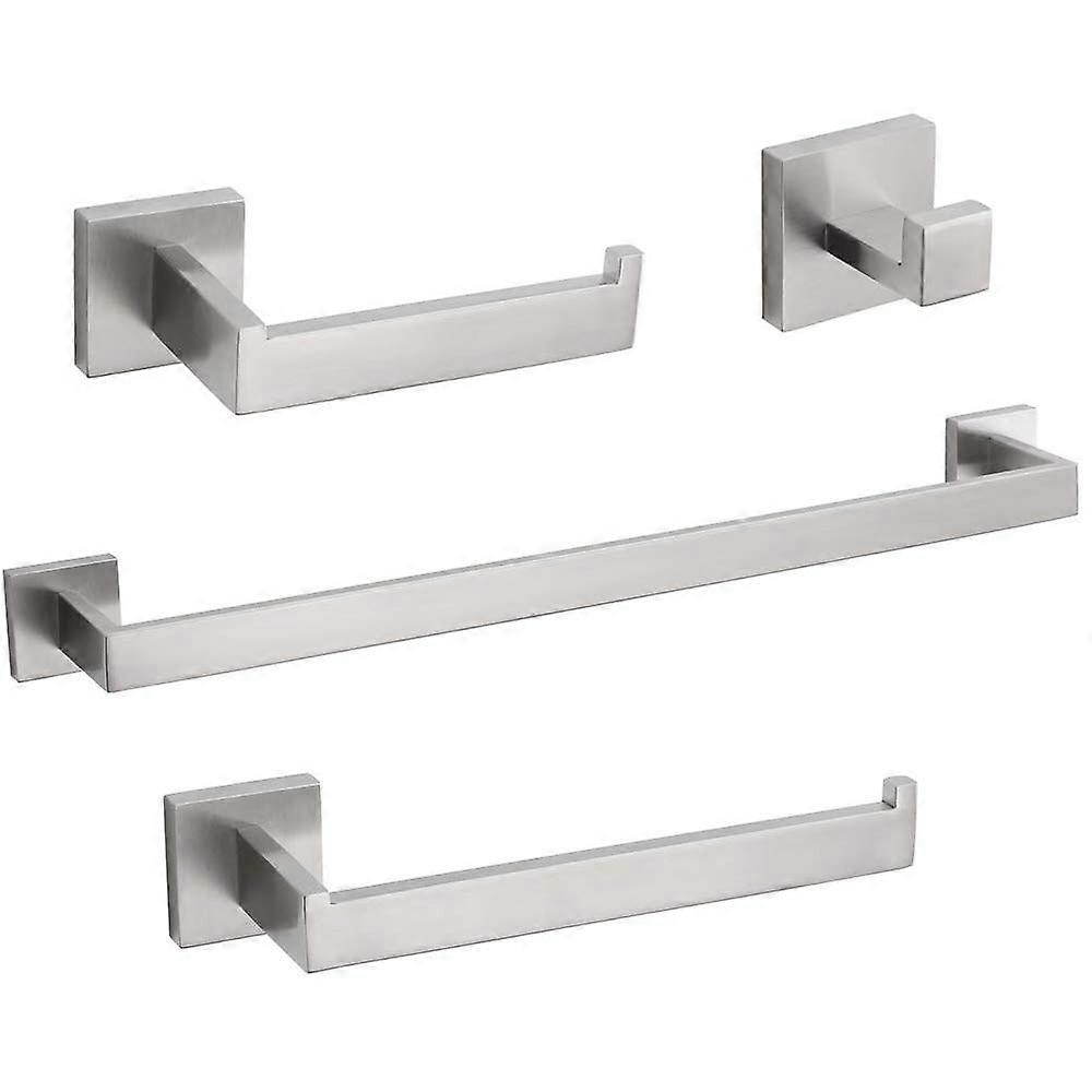 Brushed Stainless Steel Towel Bar Set, Wall Mounted, 24 Inch, Modern Design, Rust Resistant