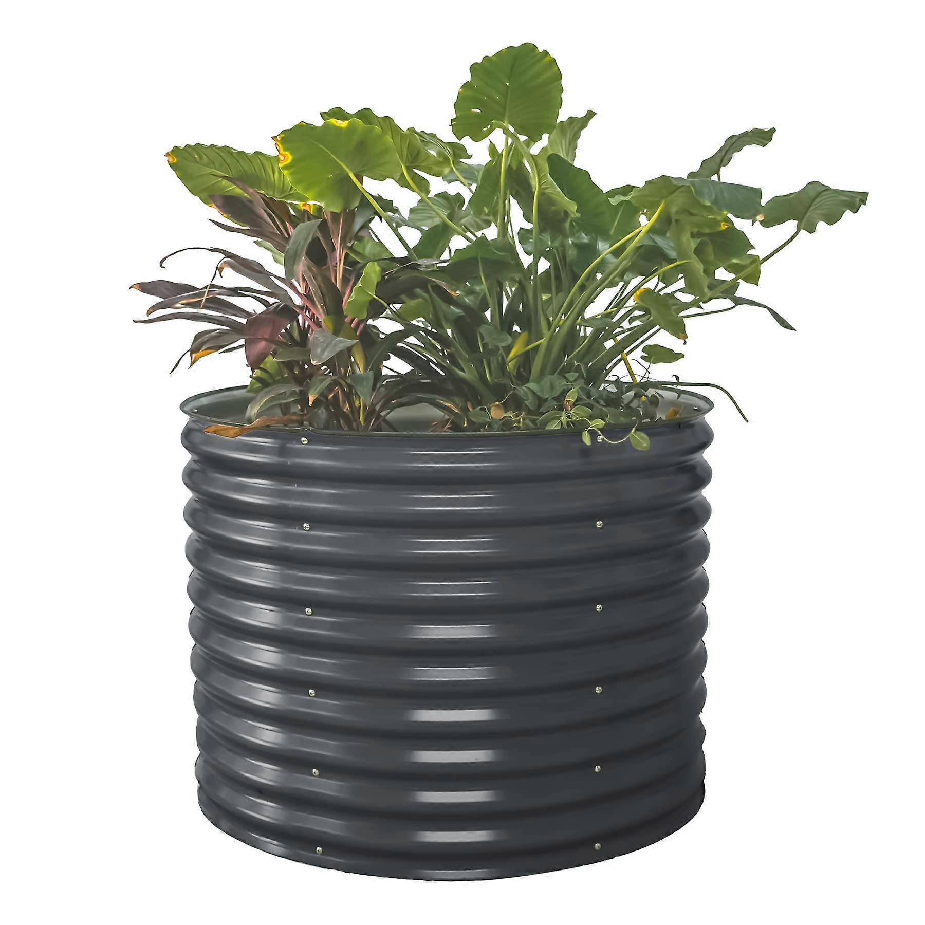 Modern Raised Garden Bed Planter Box for Patio Design 32" Tall 42" Round