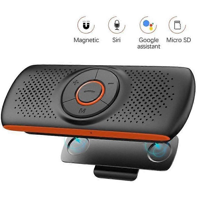 42 Portable Bluetooth Hands-Free Car Kit with GPS Instruction Music Noise Cancelling Sun Visor Mount