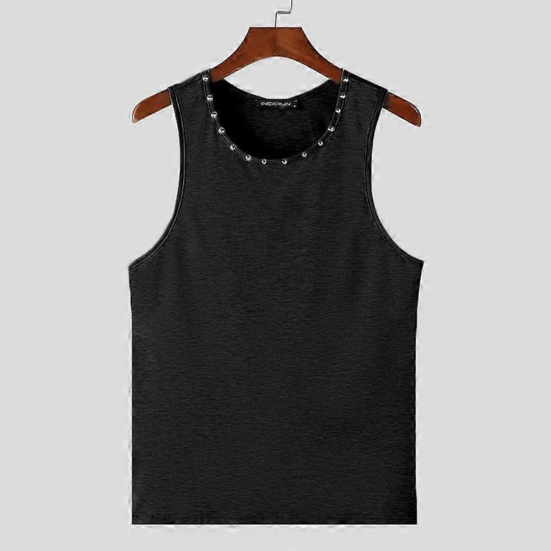 INCERUN Men Sleeveless Racerback Tank Tops Summer Casual Undershirts