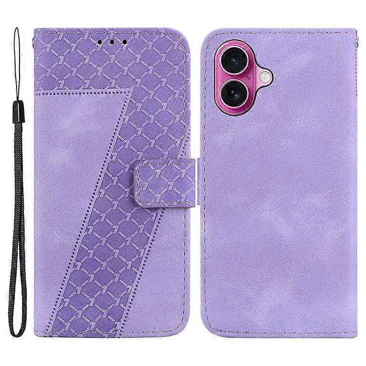 Compatible For iPhone 16 Plus Case 7-Shaped Pattern Leather Shockproof Phone Cover