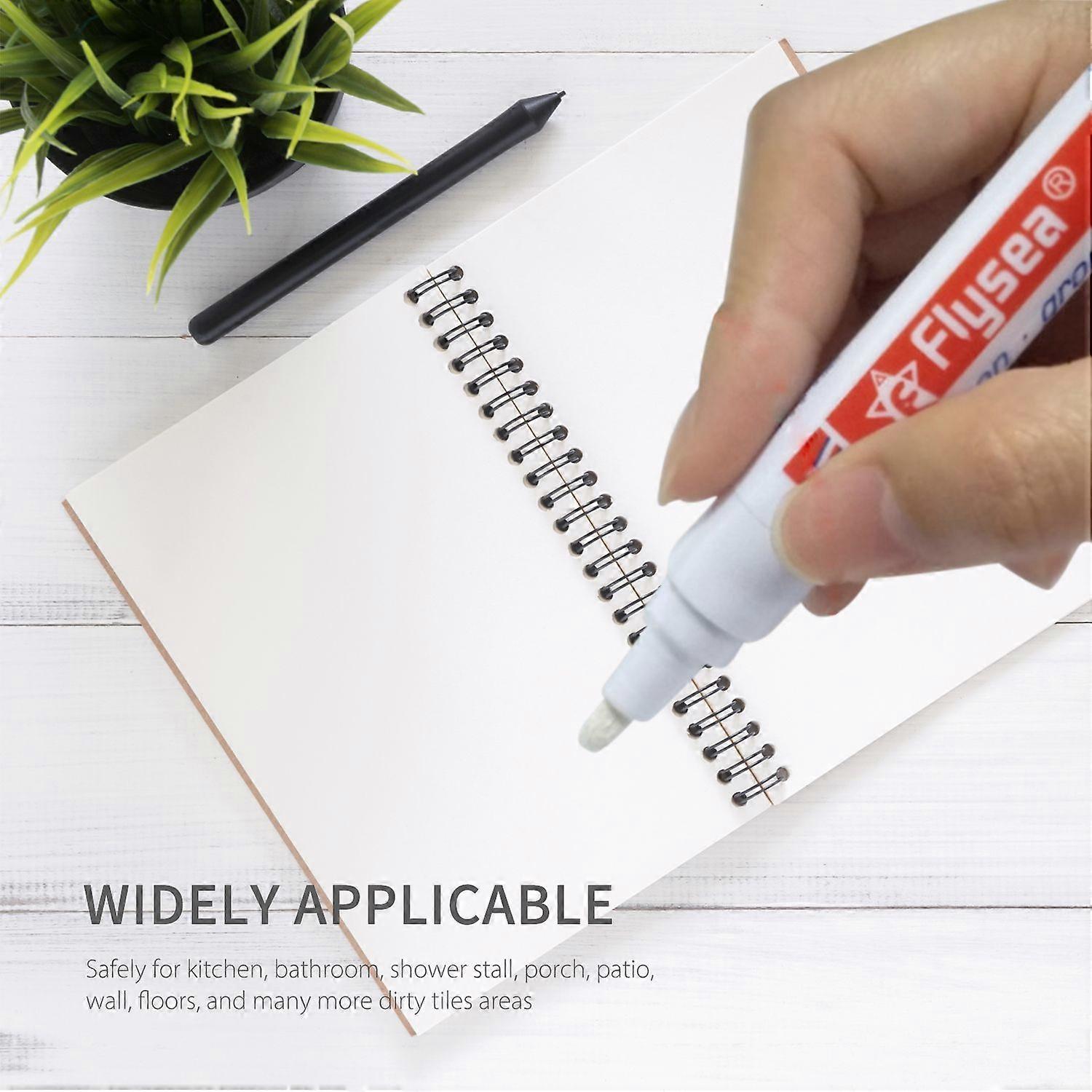 Grout Repair Marker Grout Tile Pen Grout Restorer Pen Renew Marker with Replacement Nib Tip for Tile Grout Lines Tile Wall Floor Bathrooms Kitchen