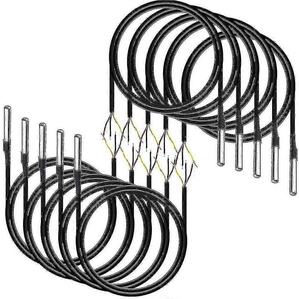 10pcs Waterproof Ds18b20 Temperature Sensor Digital Temperature Thermal Cable Temperature