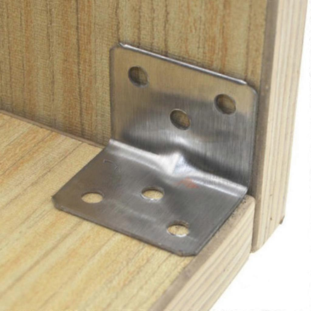 Polished Angle Bracket Corner Brace Repair Joining Support Fastener for