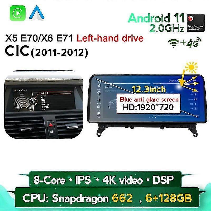 S662 Android 11 Car Multimedia Player Connected Systems For Bmw X5 E70 / X6 E71 2007 - 2012 Blue Anti-glare Ips 1920*720