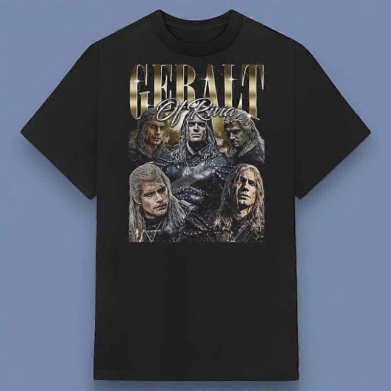 Retro Geralt of Rivia Witcher Shirt Gift for Friends All Size S-3XL Style 00276