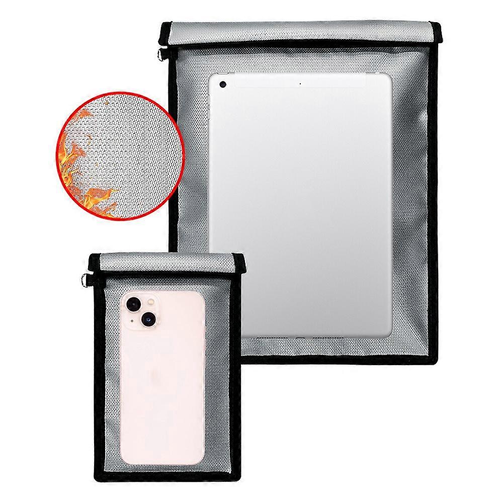 Signal Shielding Fireproof Bag Waterproof Fireproof Document Pouch Large/Small Safe Storage Bag Set