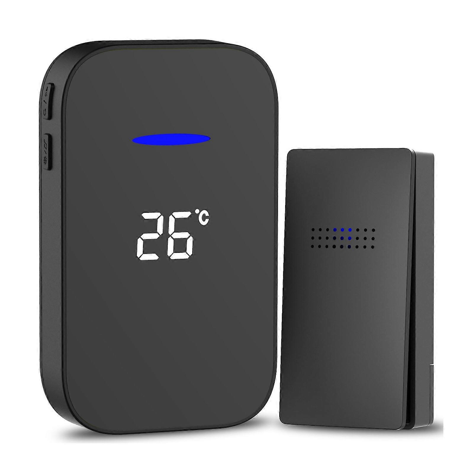 Wireless Self-Powered Doorbell with Temperature Display: Long Range & Waterproof