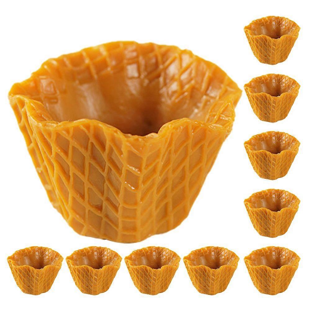 10pcs Mini Ice Cream Cone Charms Simulation Empty Ice Cream Flat Cone Charms for DIY