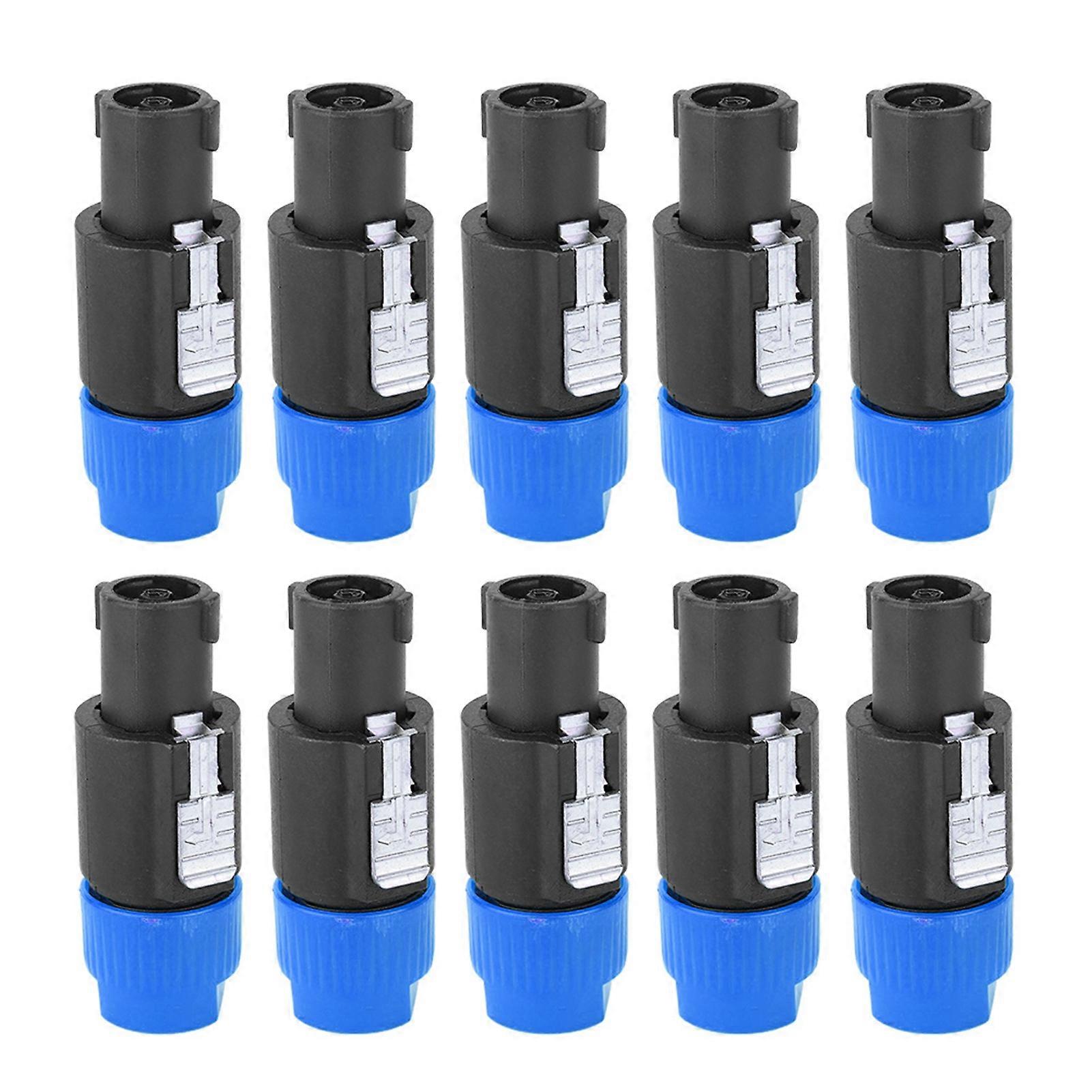 10 stuks C NL4FC o Luidsprekerconnector Waterdicht 4-pins Speakon-stekkerkabelconnector (blauw)