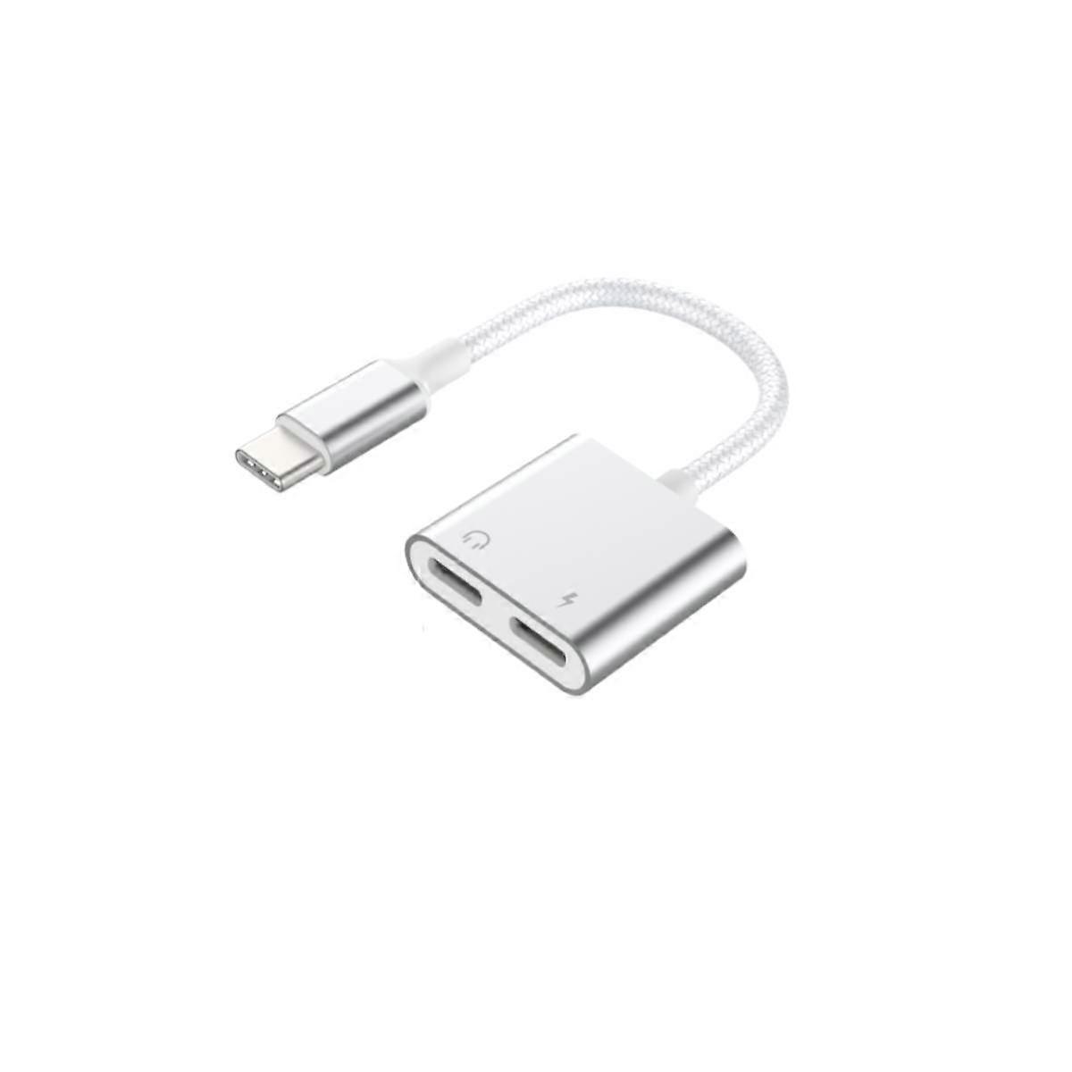 2 in 1 USB-C auf USB-C verstärkter Adapter, Weiß