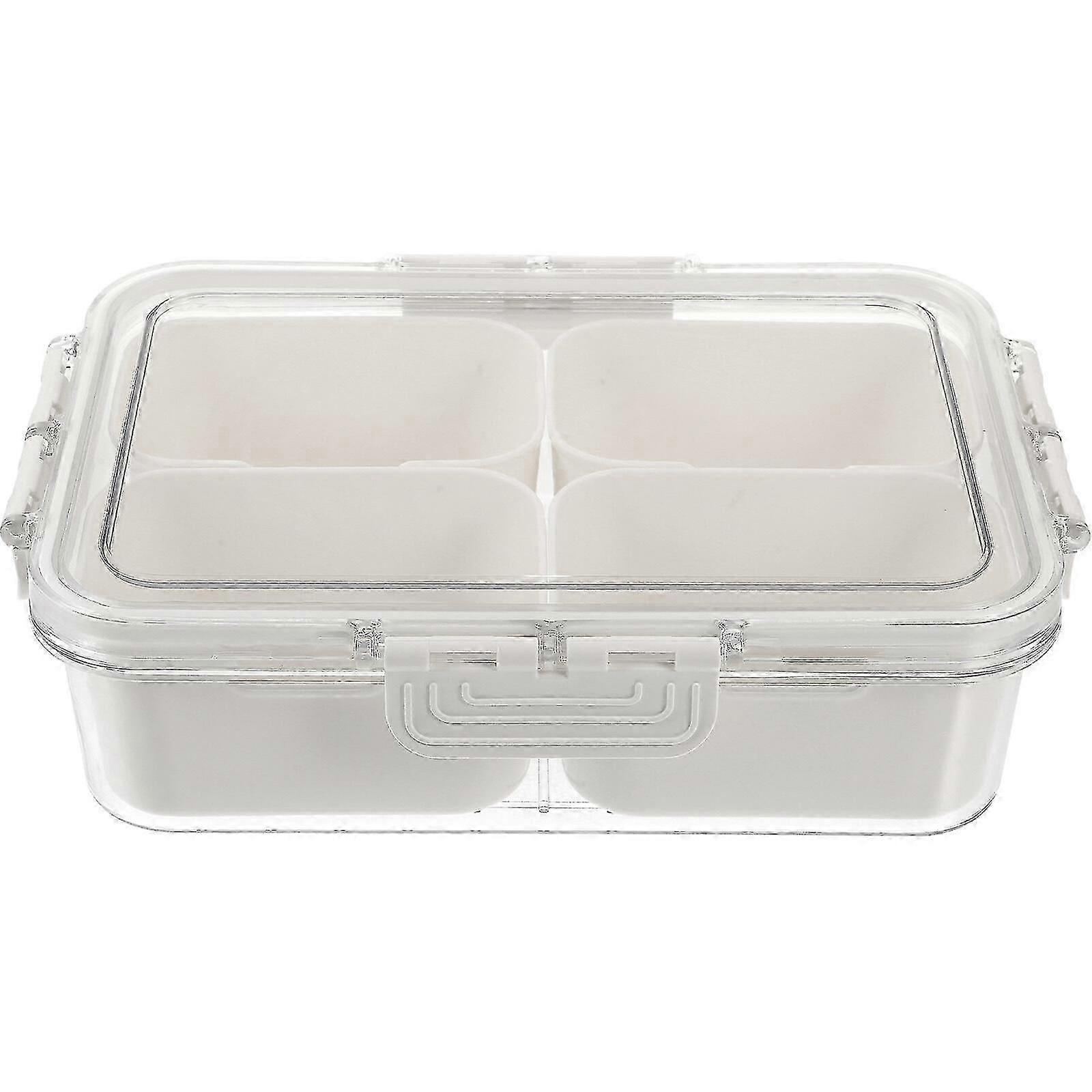 Divided Sealed Box Sealed Container with Clear Lid and Handle Kitchen Sealed Spice Box