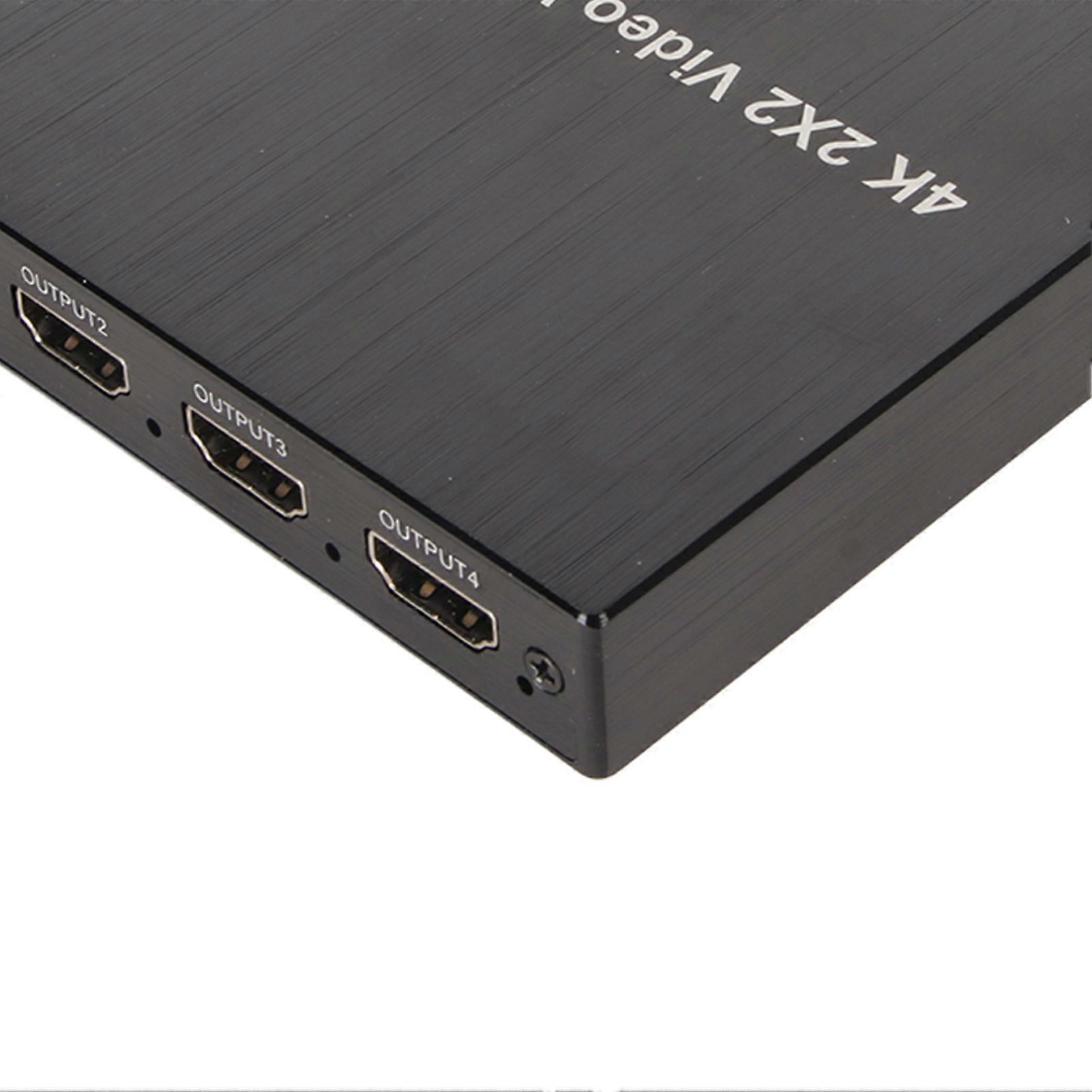 2x2 4K TV Splicer, 1 Input 4 Output, 180 Degree Rotatable TV Video Wall Controller, EU Plug 100-240V