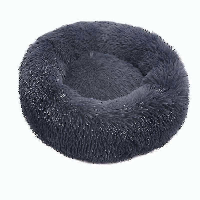 Round Cat Bed Soft Fluffy 4cm Long Plush Shaggy Pet Dog Beds