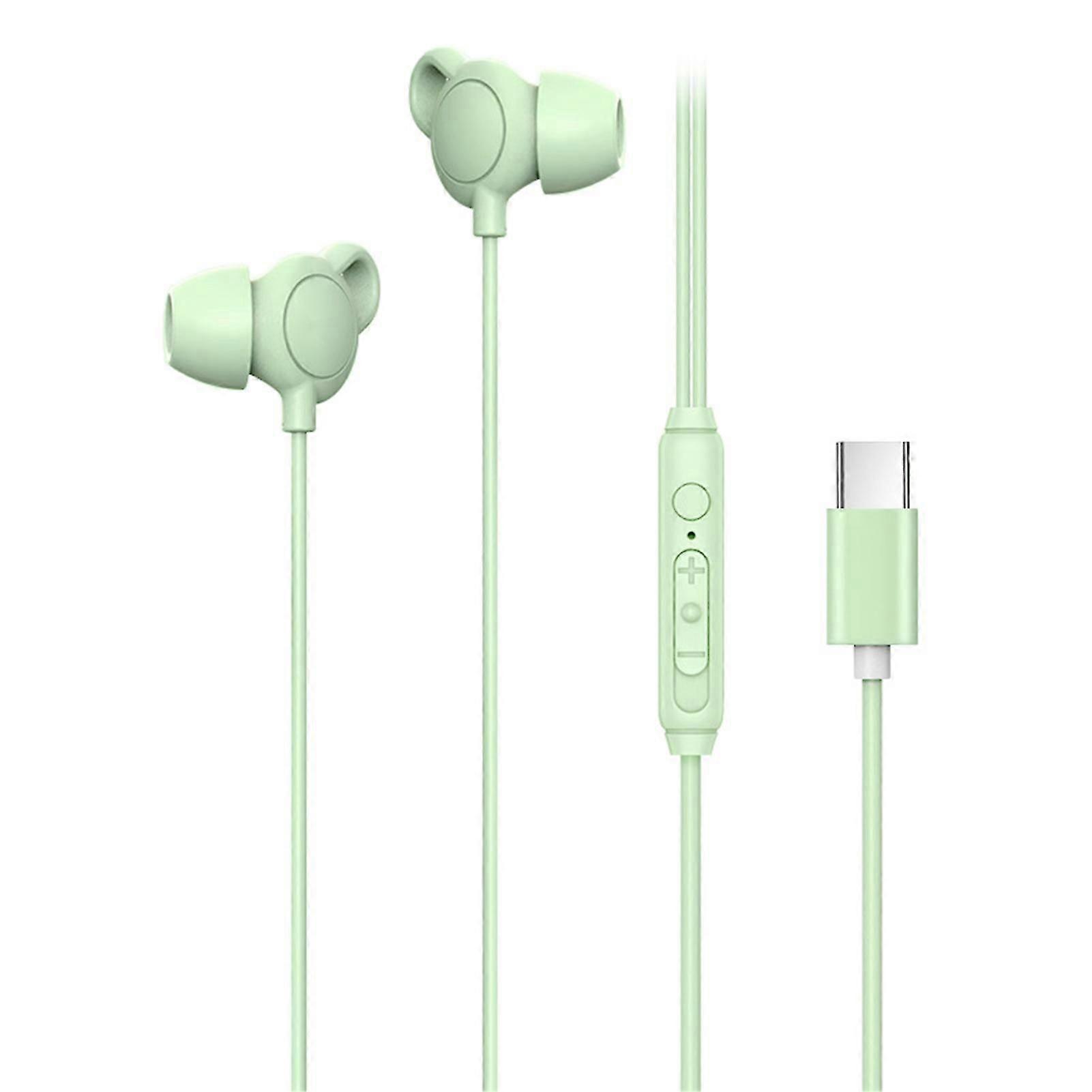 In-Ear Wired Earphones Noise Cancellation Super Comfortable Adjustable Mic Volume 3.5mm/Type-C HiFi Sound Earburds