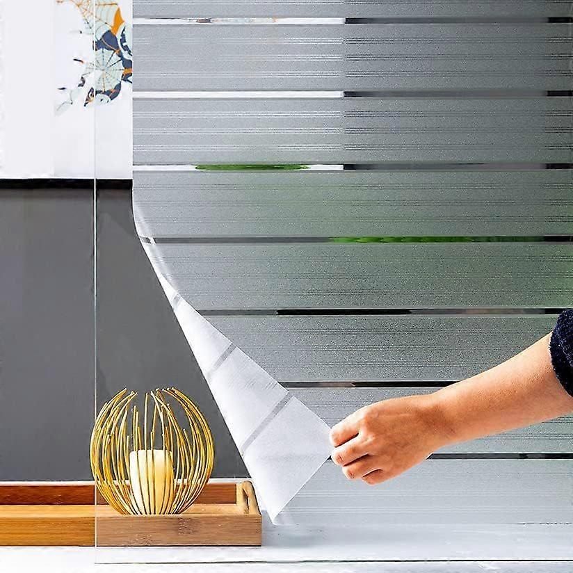 Window Film Privacy Stripe Static Cling Window Films, 45x200cm