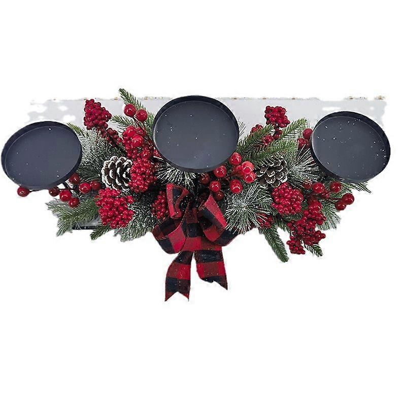 Christmas candlestick simulation 3-hole candlestick candle cup decoration