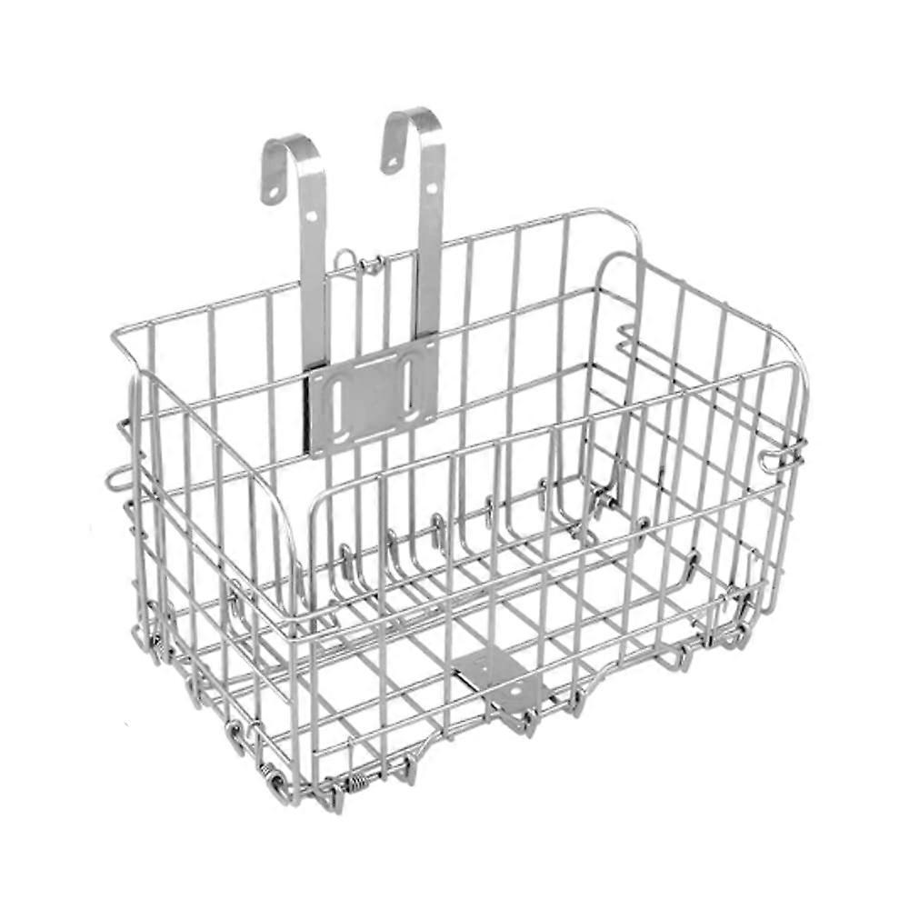 Folding Rear Bike Basket Wire Mesh Fold-Up Detchable Front Bag Rear Hanging