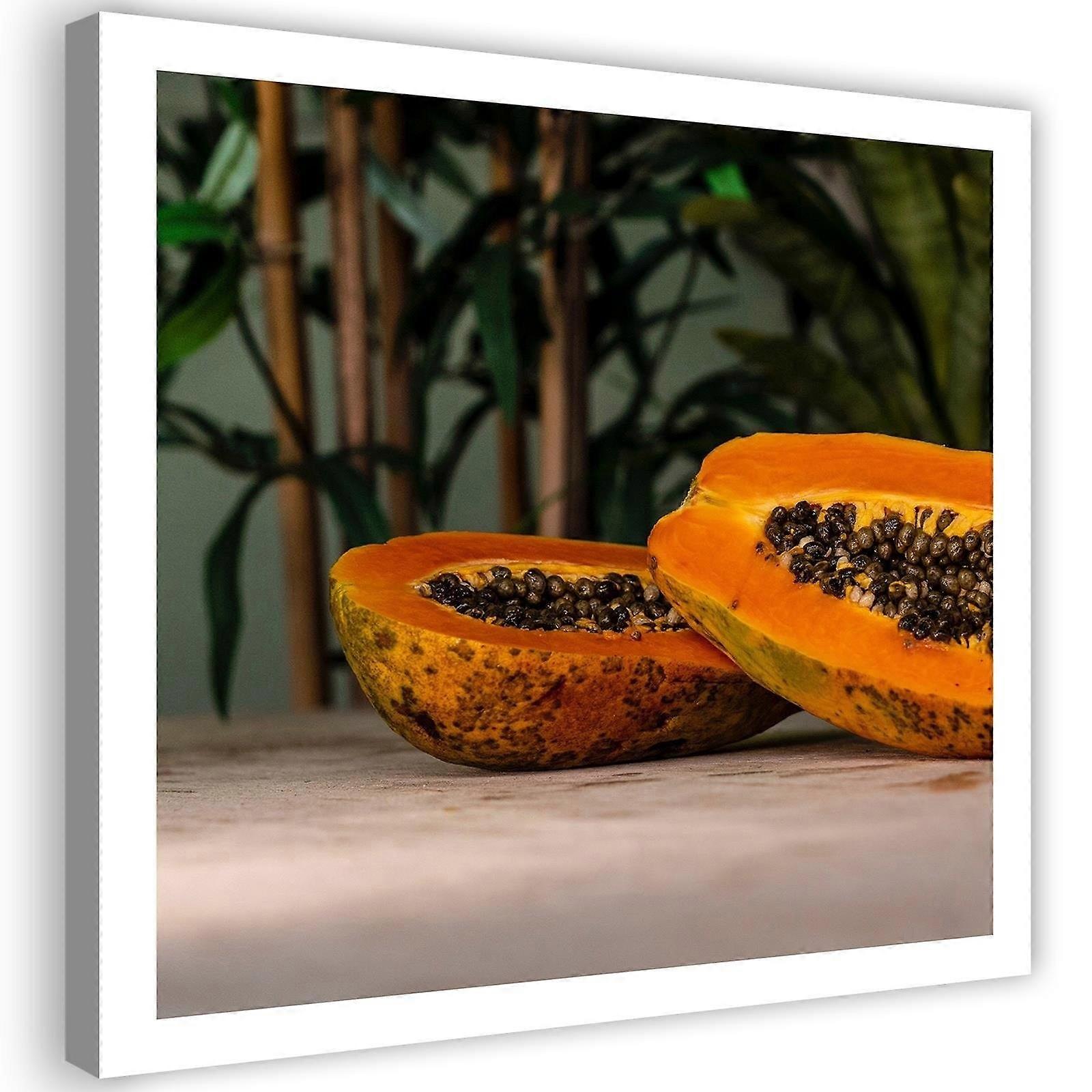 Lienzo, Dos mitades de una papaya - 30x30