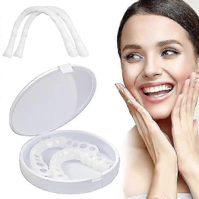 2 Pcs Dentures Teeth Fake Teeth Temporary Teeth and Whitening Alternative Covering Missing Teeth Broken Teeth Strained Teeth and Teeth Gap