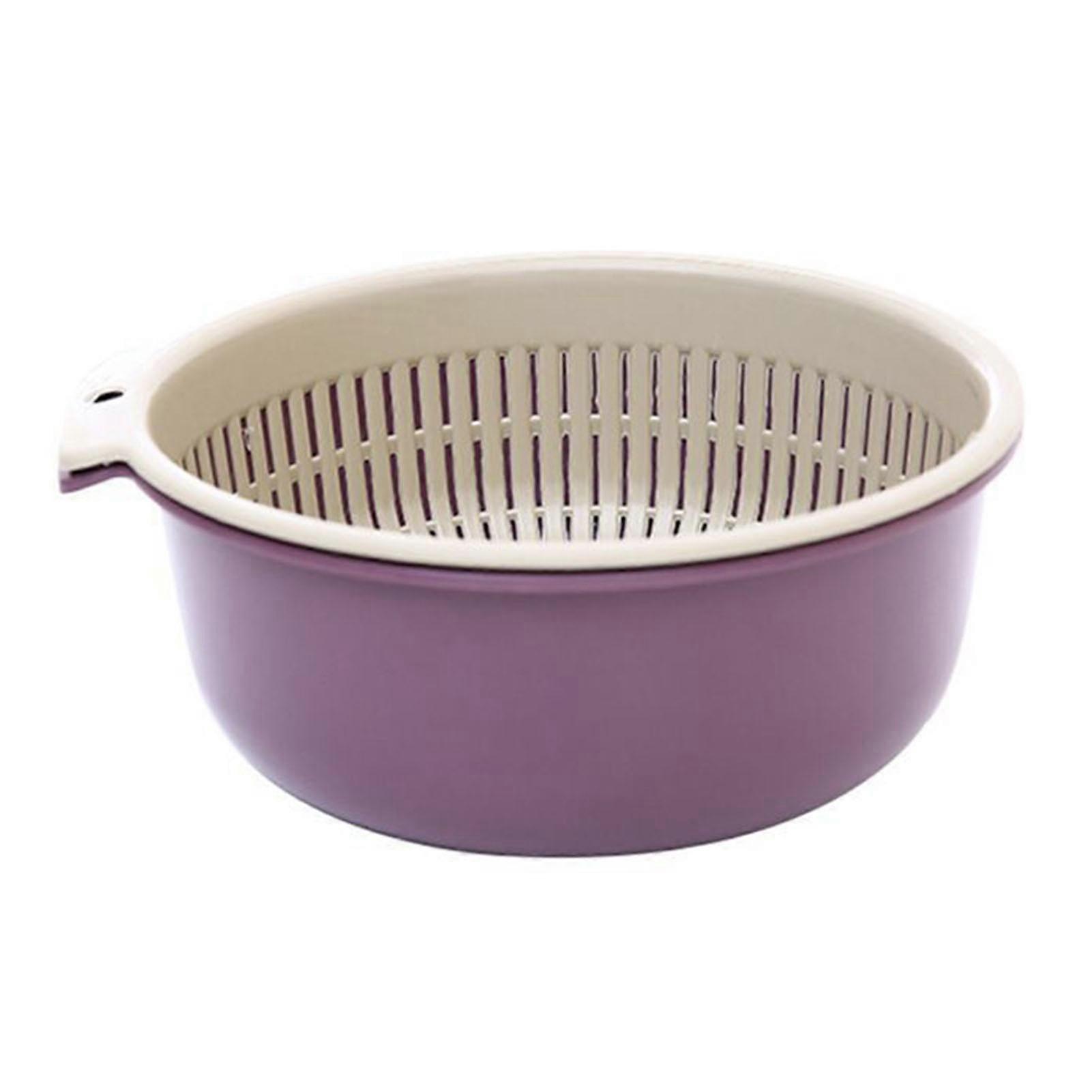 Vegetable Thickened Double Layer Round Multifunctional Plastic Hangable Draining Basket for Storage Fruit Washing