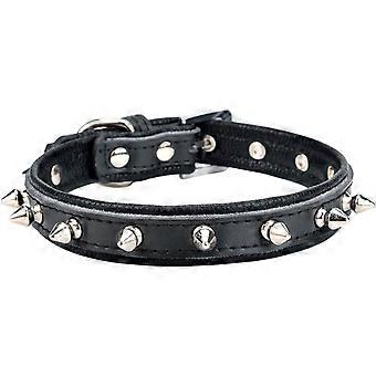Spiked Rivet Stuffed Leather Pet Collar, 1.5cm/0.5" Width, for Cats & Puppy Small Medium Large Dogs (L)
