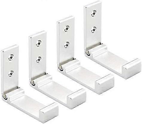4pcs Folding Hook Foldable Coat Rack Hook for Clothes Bathroom (Silver)