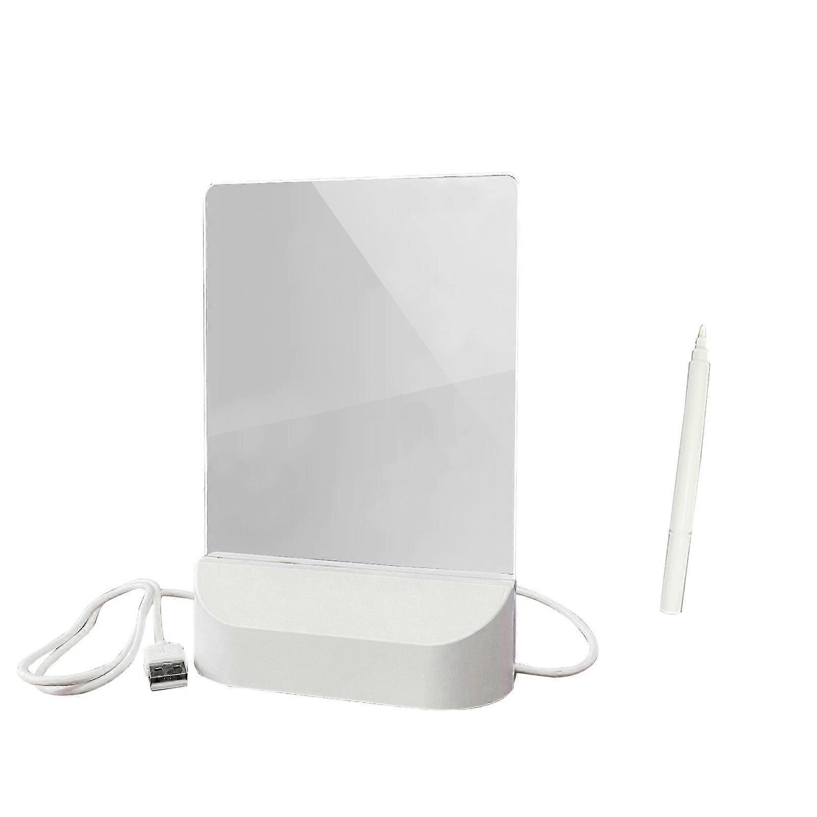 LED Writing Board With Whiteboard Pen Lighted Acrylic Message Board With Lights Lighted Board With Stand For Office Home And Christmas pu8455