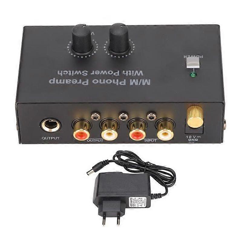 PP500 唱机前置放大器专业低噪声转盘前置放大器,带直流 12V 适配器 EU -BEL