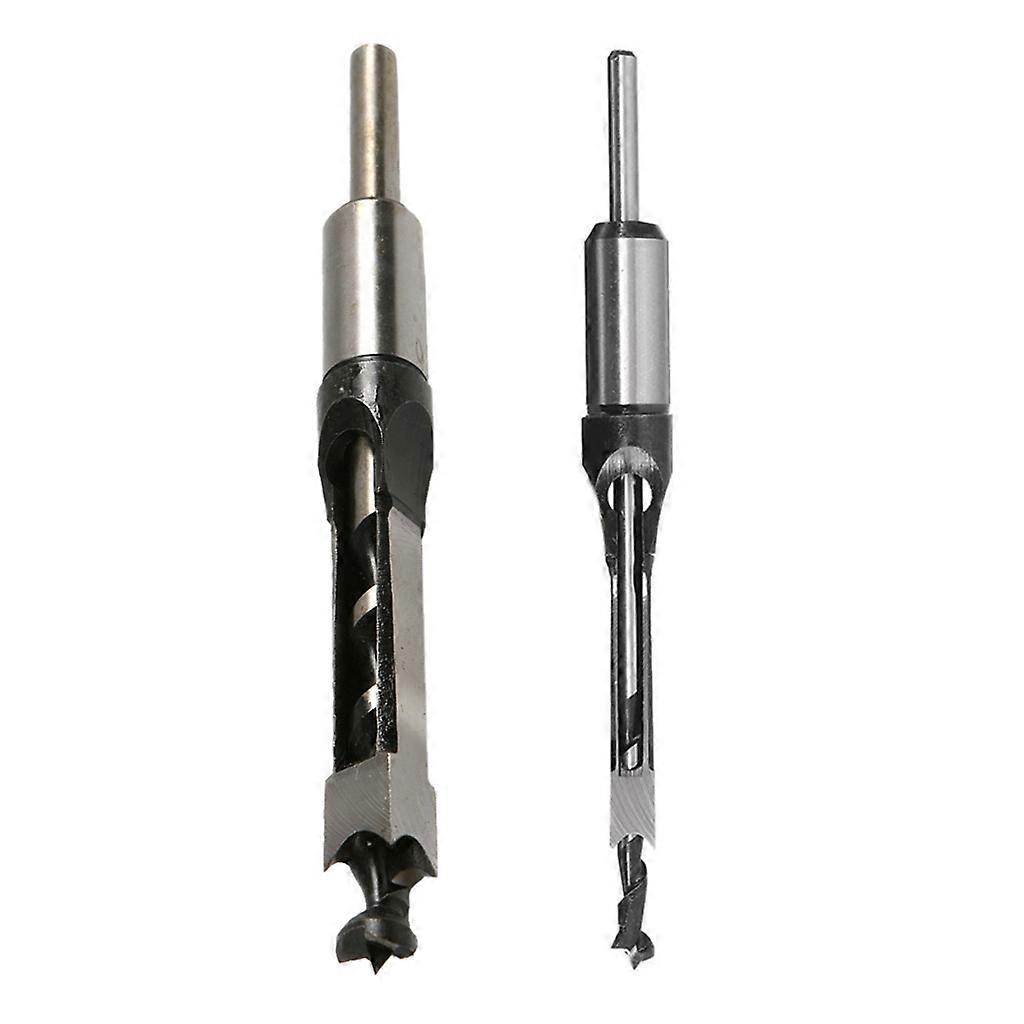 Mortise Square Hole Drill Bit Wood Working Tool 16&12mm Dia Slotted