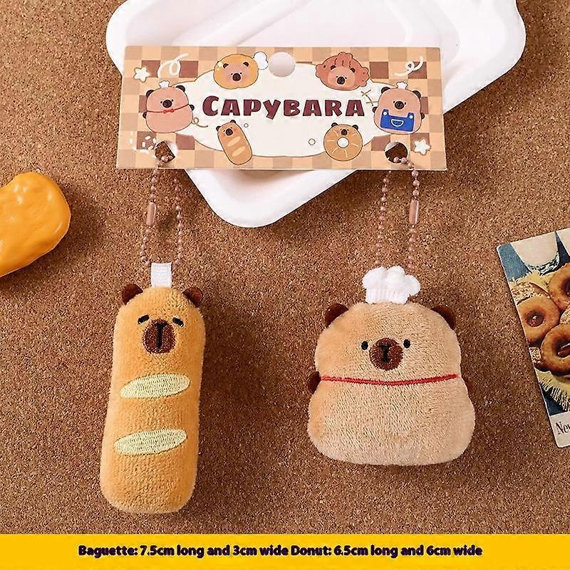 Cartoon Capybara Bread Plush Keychain Cute Plush Capybara Pendant Creative Fashion Backpack Decoration Accessories Gifts
