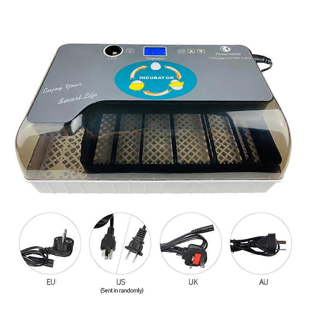 Automatic Egg Incubator 12 Eggs Mini Incubator Poultry Hatching Machine Automatic Egg Turner with LED Display Advanced Grey and White AU Plu
