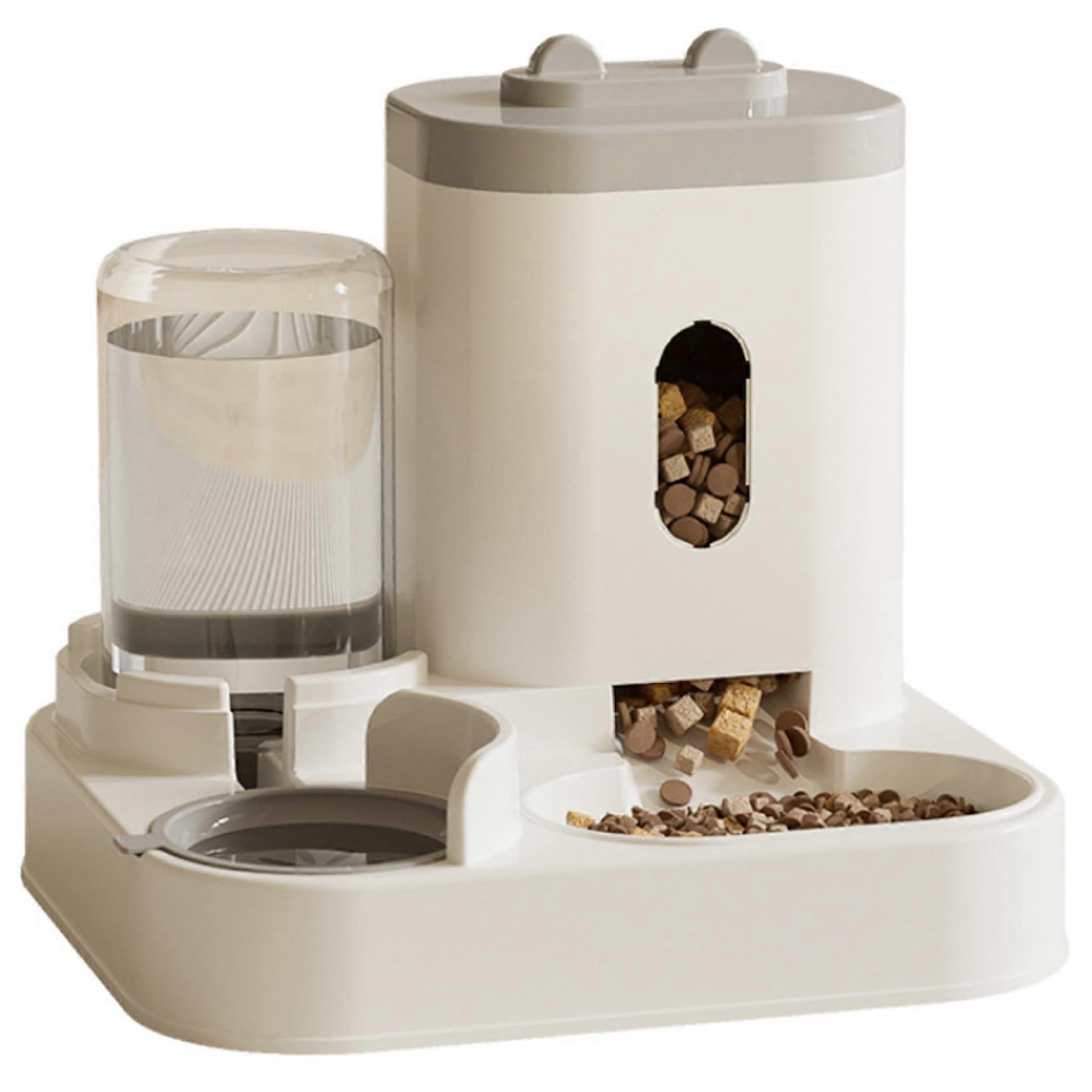 Cat Food Dispenser Cat Feeder and Water 2 Dispenser in 1 Automatic Cat Feeder Waterer