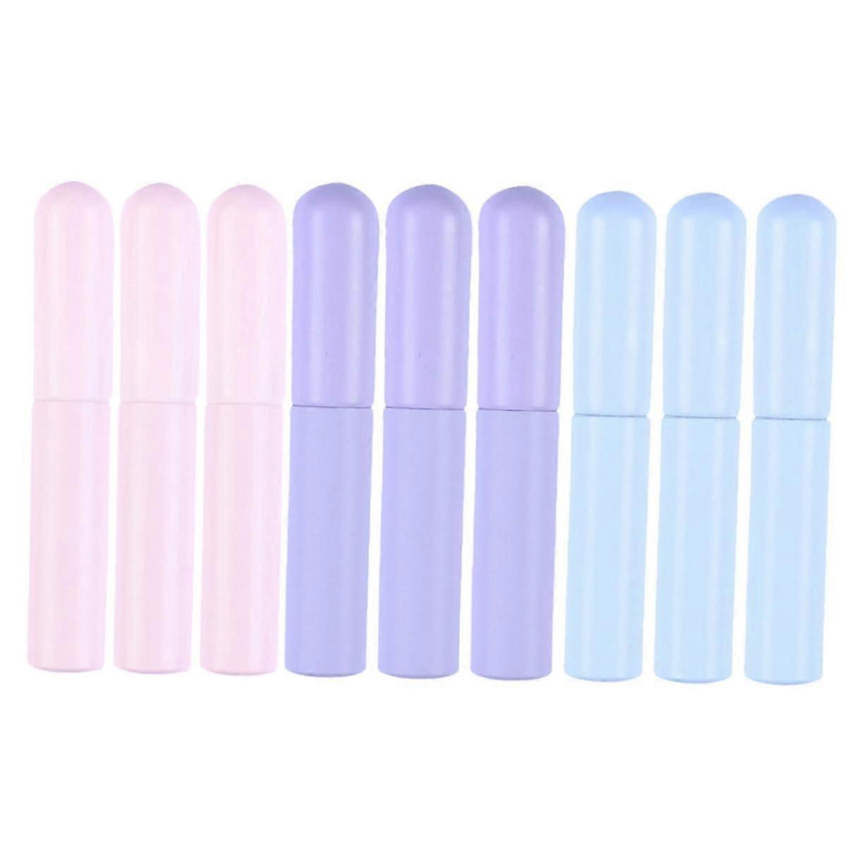 Makeup Brush 9 Pcs Round Lip Brush Set Caps for Lipstick Concealer Gentle Application Brush Set