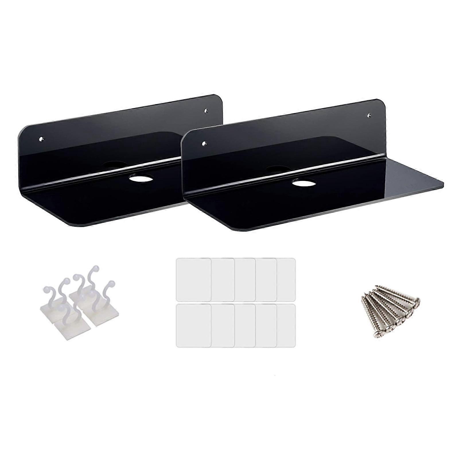 2x floating acrylic wall shelf Small display shelf for wireless