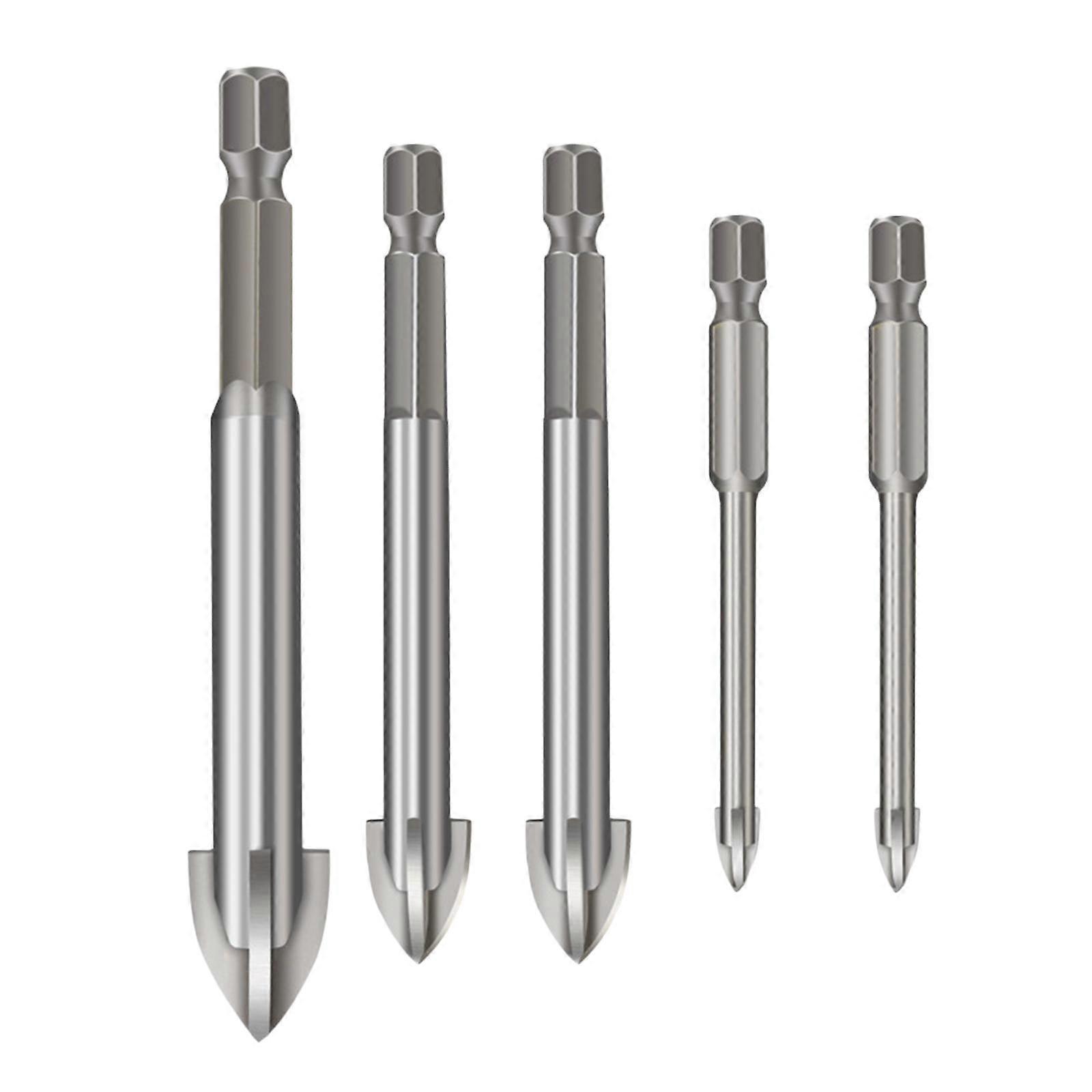 5 Pieces Triangle Drill Bit Set Multifunctional Punching for Tile Concrete , 3
