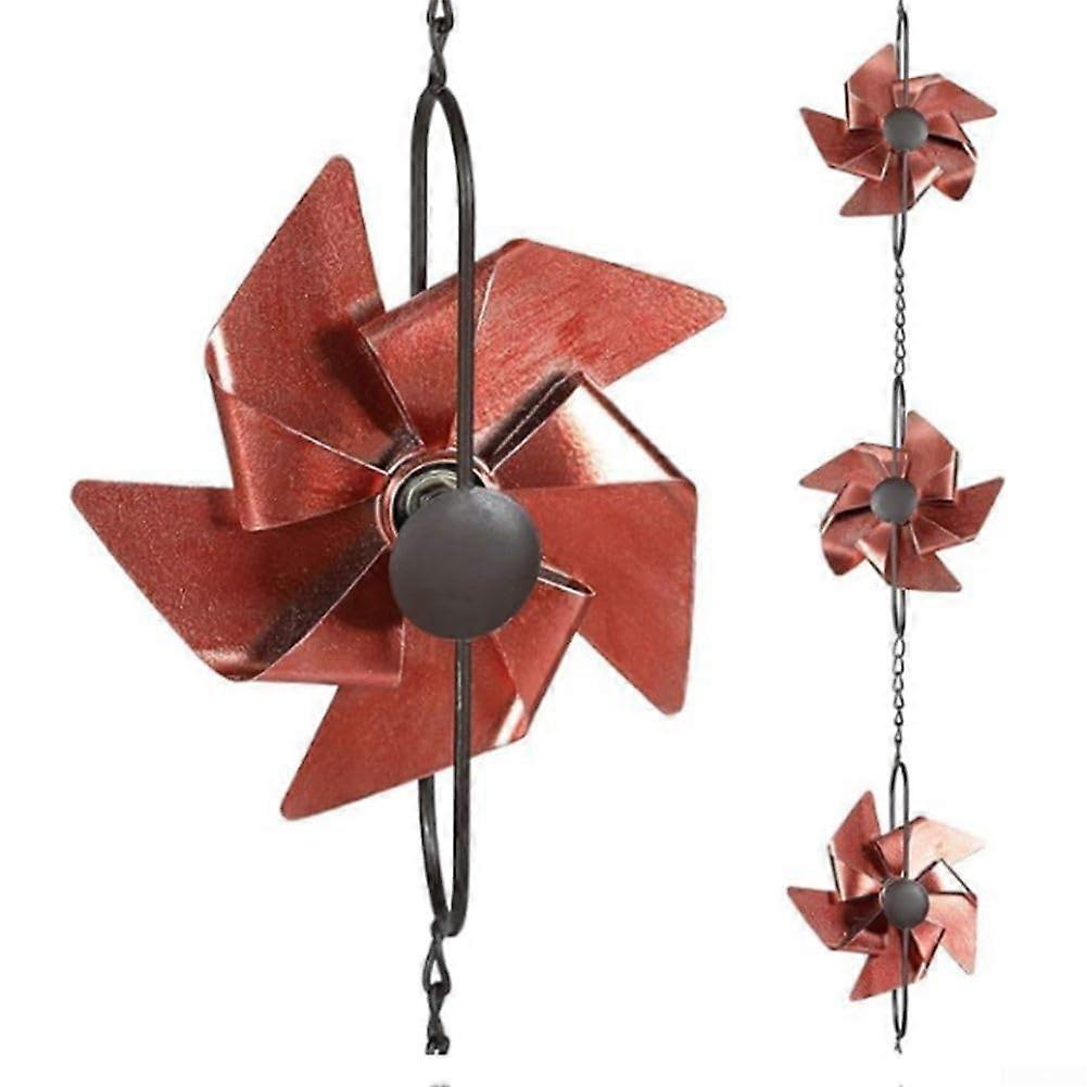 Outdoor 8 1.5 m metal rain chain windmill decorative function for efficient rainwater flow