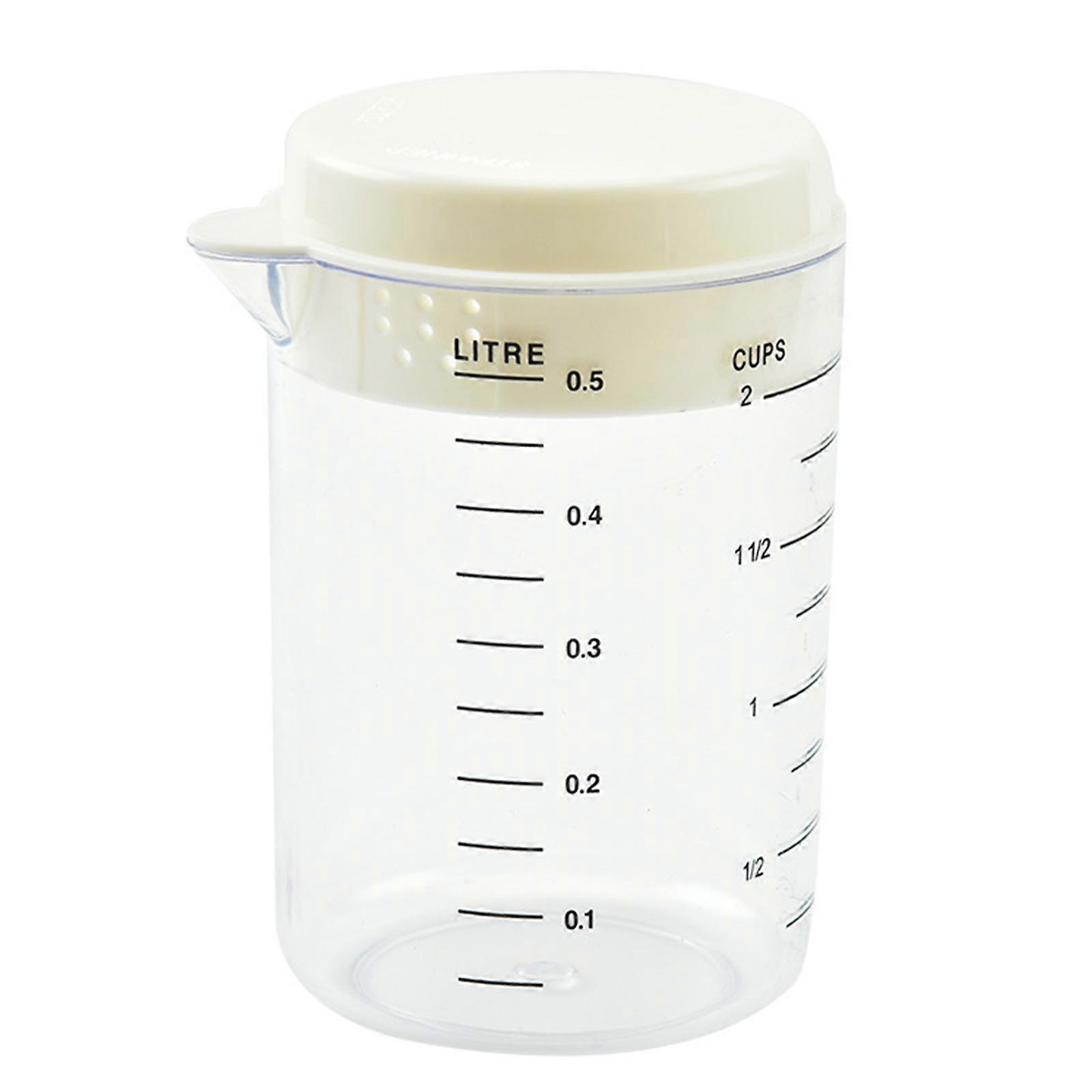 Multi-Purpose Plastic Baking Measuring Cup 500mml Graduated Beaker Mug Practical Kitchen Mixing Jug with Guard