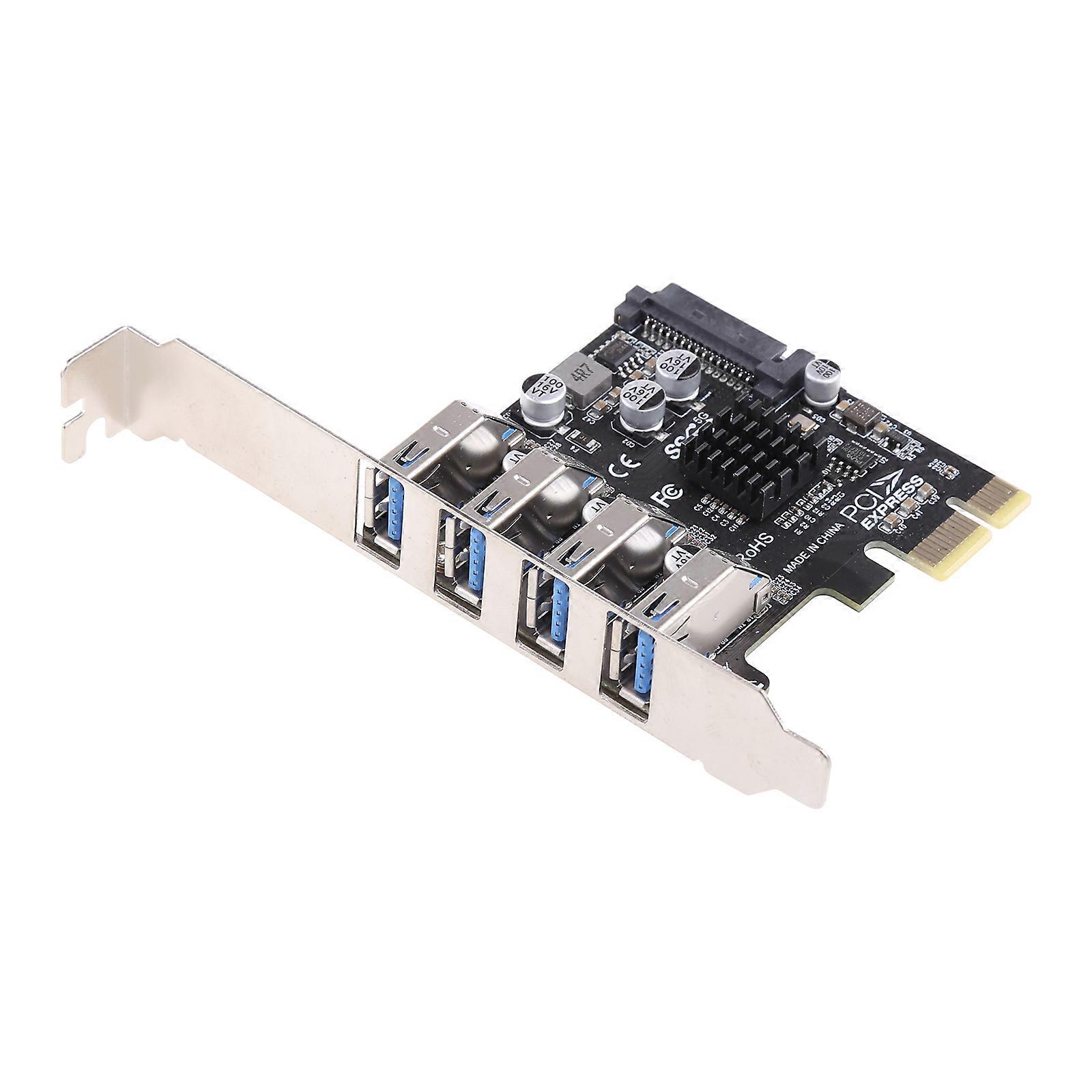 USB PCIe Card 4 Port USB 3.0 to PCI for Express Card Expansion PCI-E to USB 3.0 Hub Controller Adapter for Windows 7/8/1